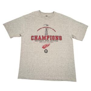 Vintage 2002 Detroit Red Wings Stanley Cup Champions Lee Sport NHL T-Shirt XL